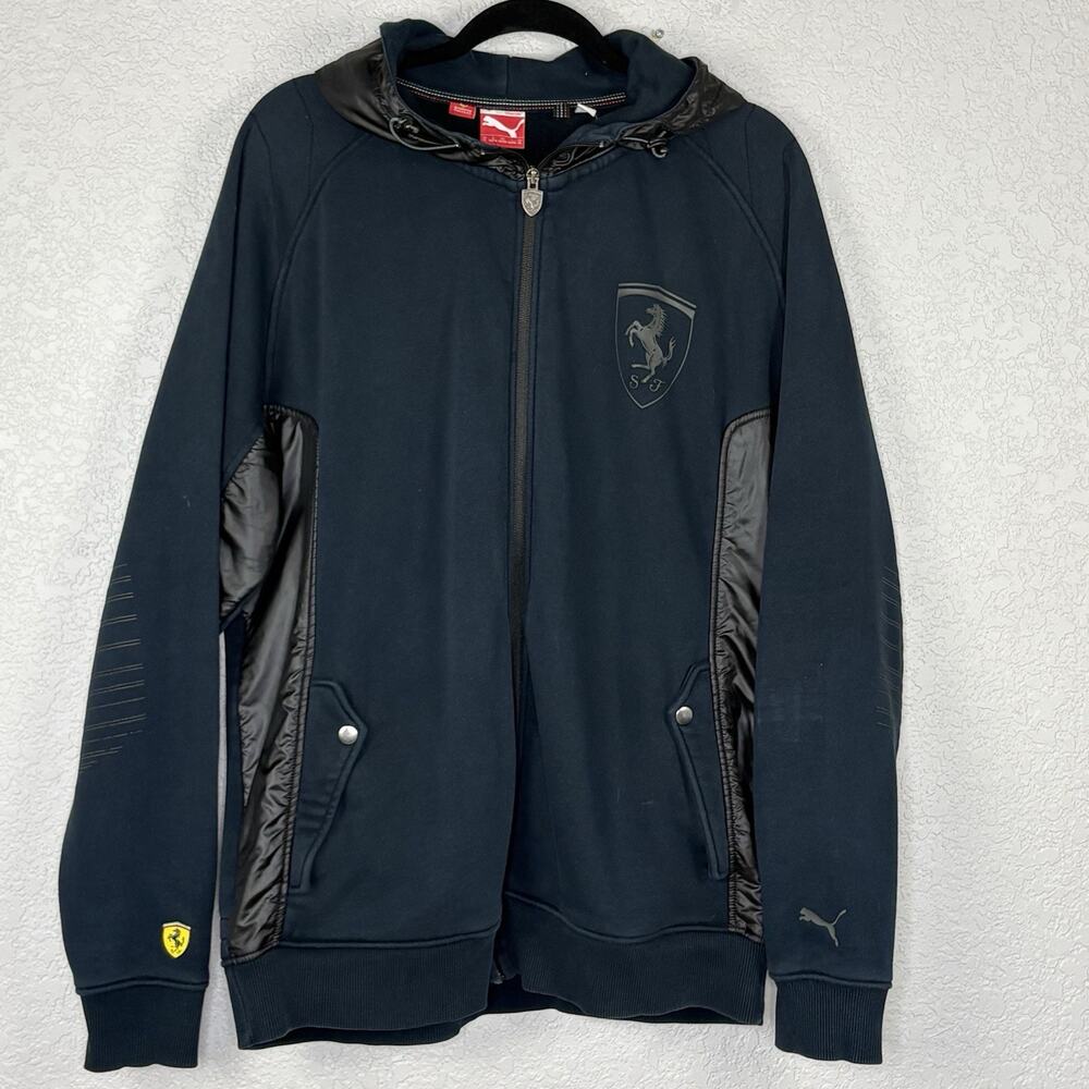 Puma Scuderia Ferrari Jacket Black Mens Hoodie Full Zip Black Size XL
